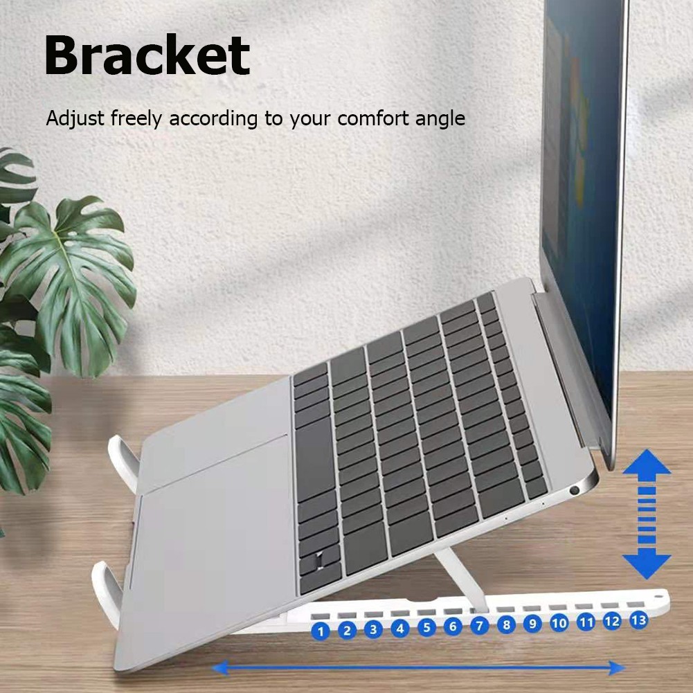 2in1 Desktop Stand Support Anti-slip Foldable Adjustable Riser Portable Tablet Desk Stand Bracket for Laptop Mobile Phone