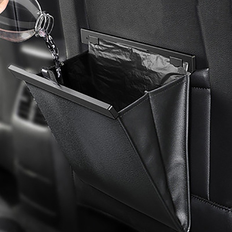 Car Organizer Leather Back Seat Storage Bag Auto Cargo Storage Box Universal For Cars Luggage Travel Pocket Trash Bin Container