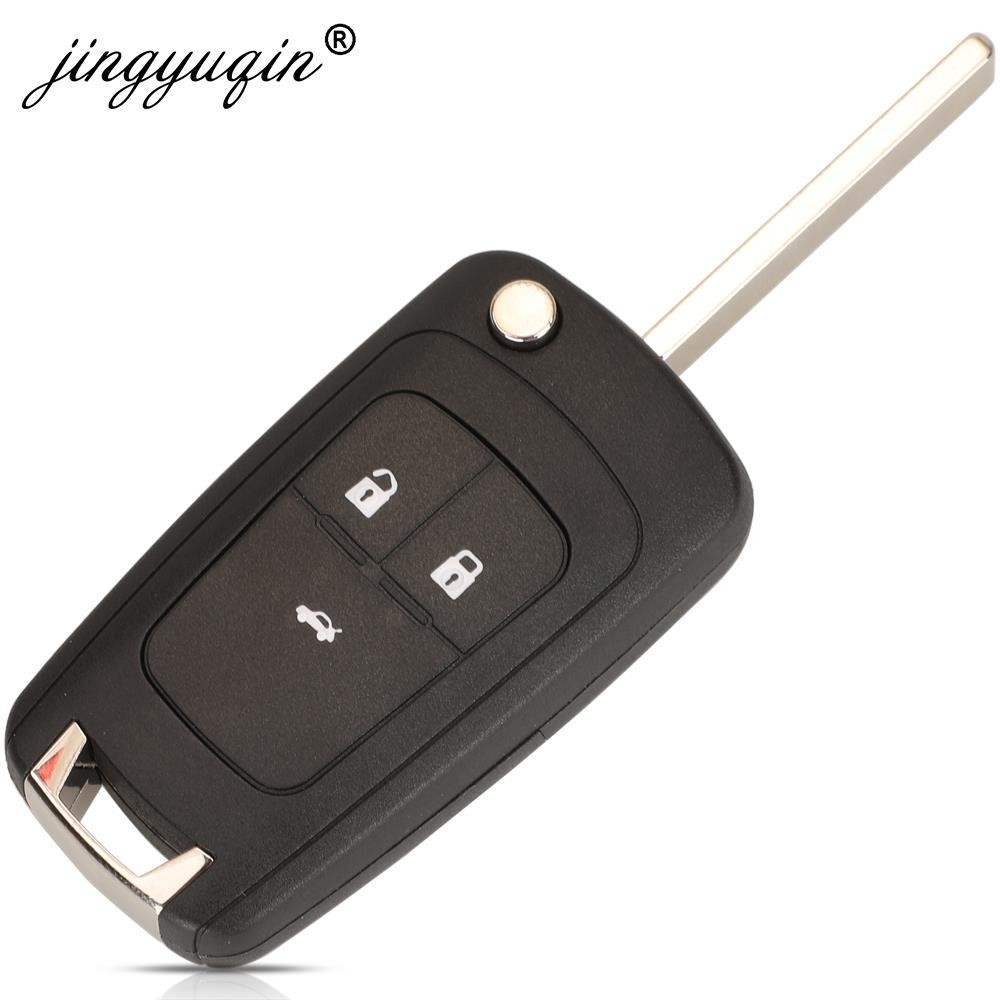 jingyuqin 10pcs/lot Flip Folding Remote Car Key Shell For 2020 Chevrolet Knight Aveo 2 3 Button HU100 Blade Key Case Fob