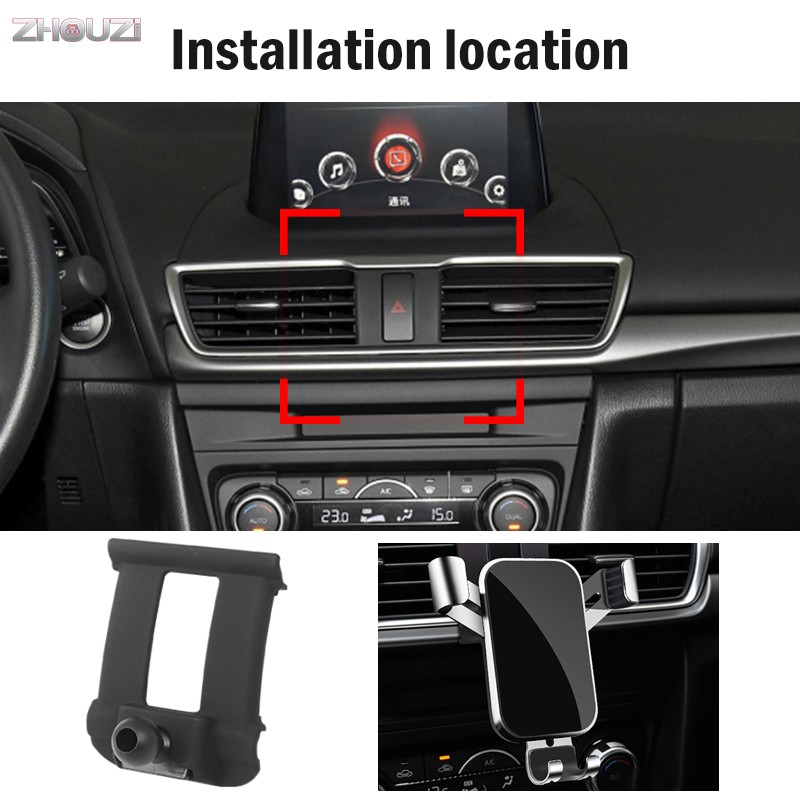 Car Mobile Phone Holder For Mazda 3 Axela 2014 2015 2016 2017 2018 GPS Gravity Mounts Holder Navigation Bracket Car Accessories