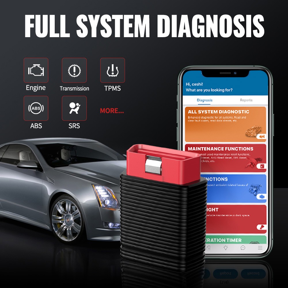 THINKCAR Pro Bluetooth OBD2 Scanner for iOS and Android Diagnostic Scan Tool with 5 Oil Service Reset/ETS/Injector/IMMO/SAS Free