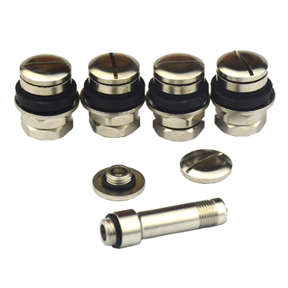 4pcs Flush Mount Car Tire Valve Stems High Pressure Bolt in Chrome Metal Scooter Wheel Valve Stem Professional Accessories