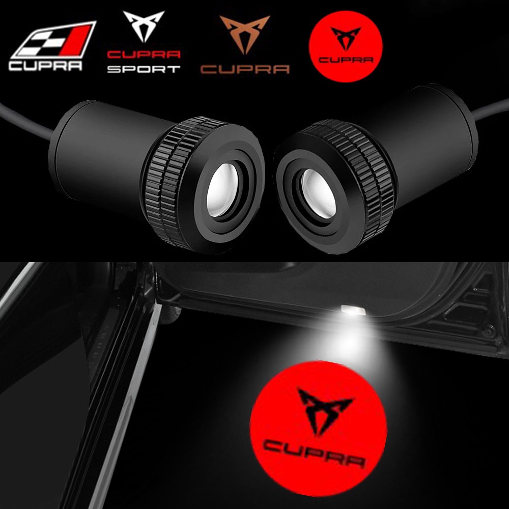 2pcs CUPRA Car Door Light For Seat Cupra Sport Ateca Car Style CUPRA LED Badge Light Logo Projector Lamp Seat Welcome Light