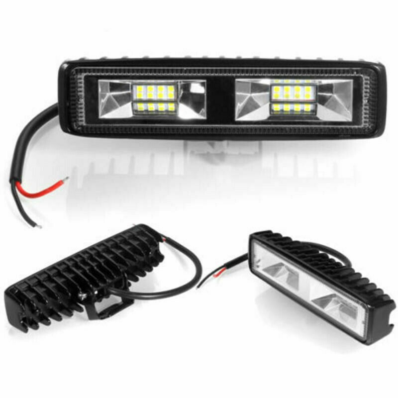 48W DRL LED Spot Flood Work Light Worklight 9-32V 12V LED Running Lights for Off-Road Vehicle SUV Cars Truck Black Shell