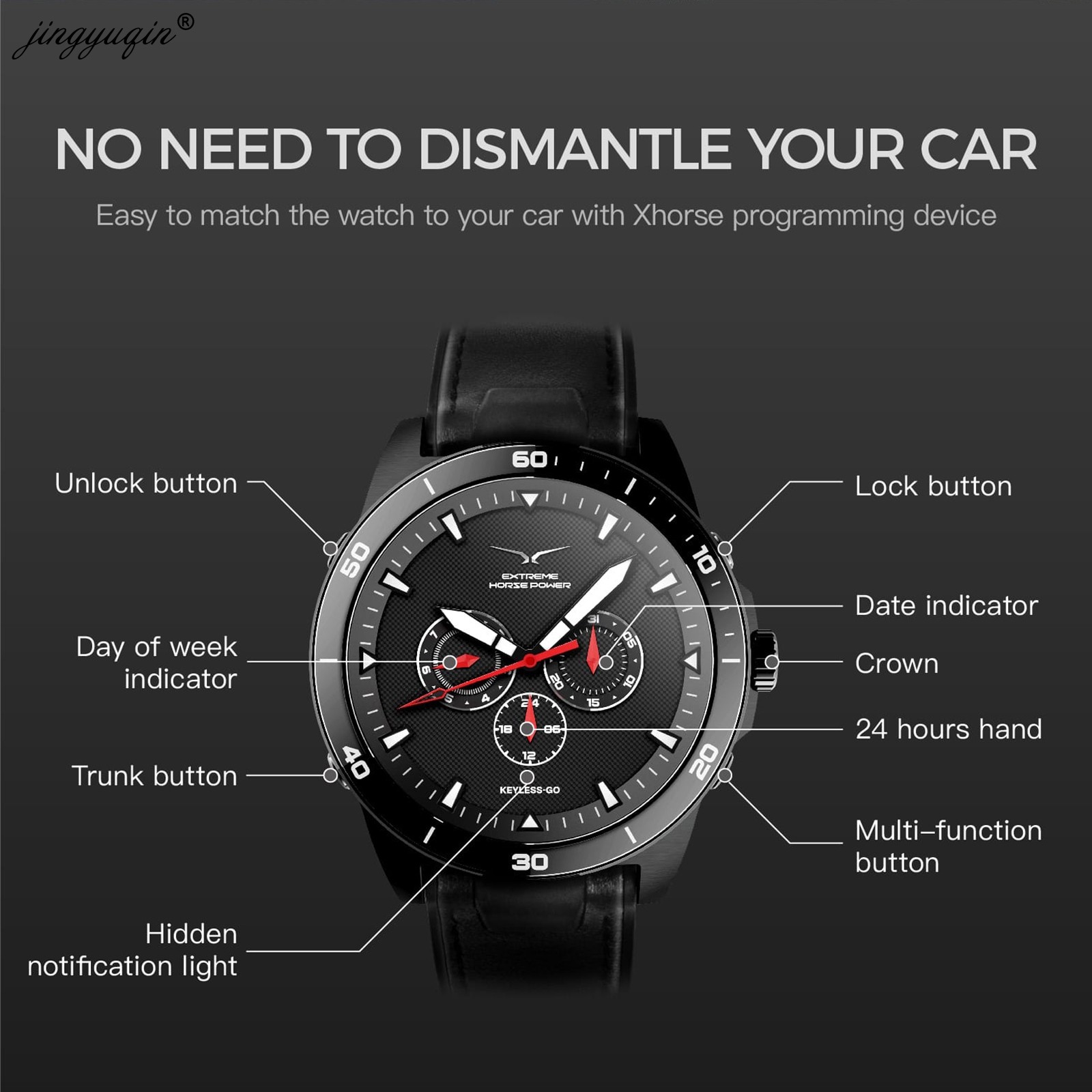 jingyuqin Xhorse SW-007 Newest Universal Remote Controller Smart Watch Car Proximity Key Function Keyless Go for VVDI Key Tool