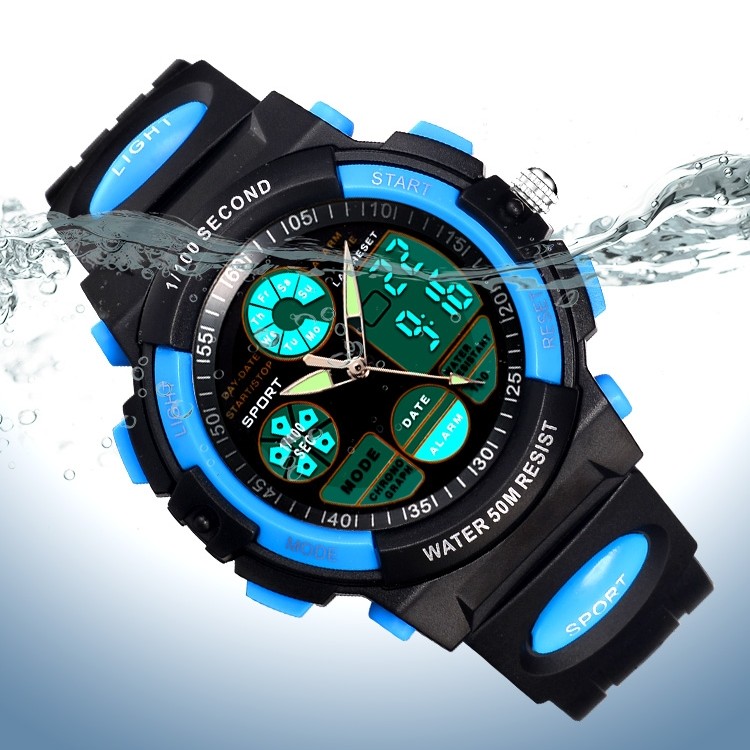 Children's electronic watch color luminous dial life waterproof multi-function electronic watch for boys and girls