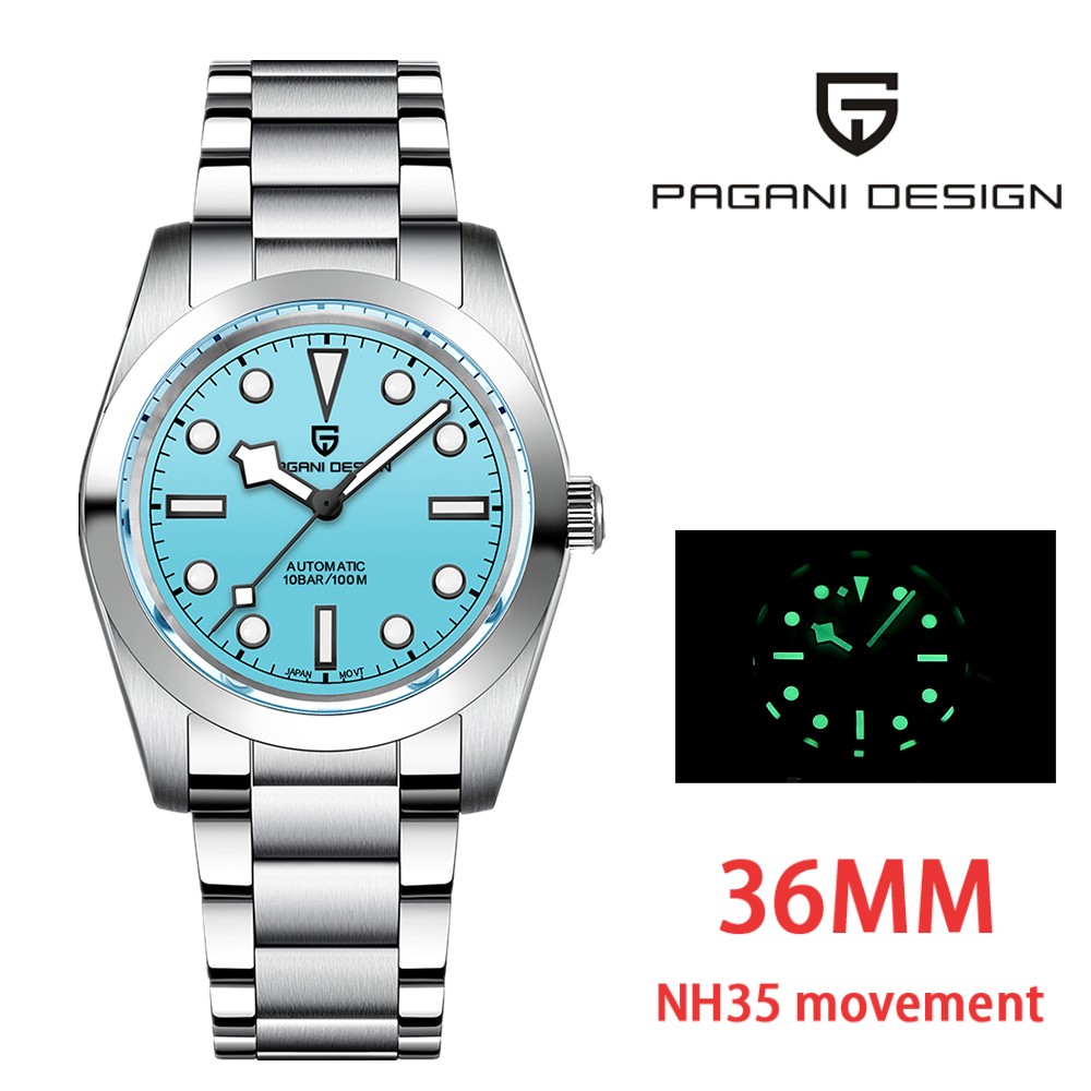 New PAGANI Design 36mm Snowflake Pointer Men Mechanical Wristwatch Luxury Sapphire Glass NH35 Movement Automatic Men's Watch