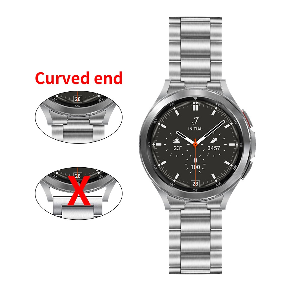 Curved End Stainless Steel No Gap Metal Strap For Samsung Galaxy Watch 4 Classic 46mm 42mm 44mm 40mm Replacement Band Bracelet