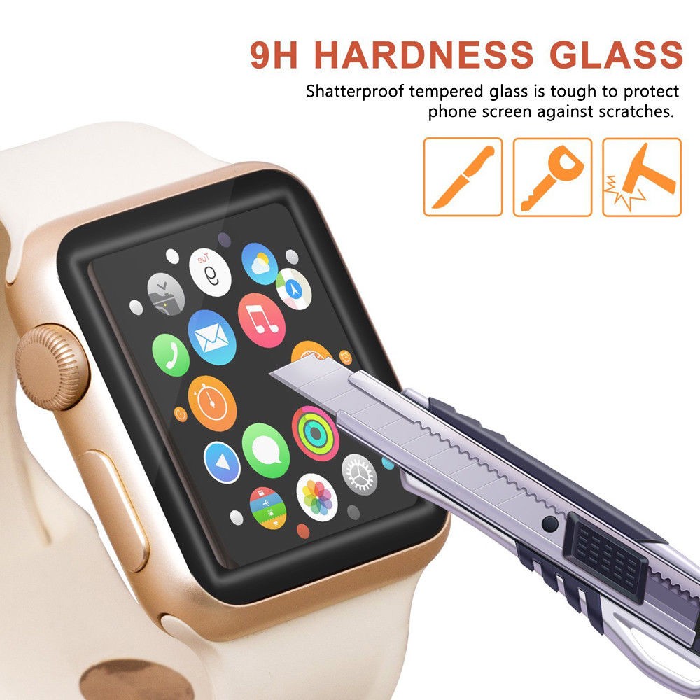 2 pack templered glass for apple watch 44mm iwatch series 5 4 3 2 1 all versions protect 100% screen 42mm 40mm 38mm all size