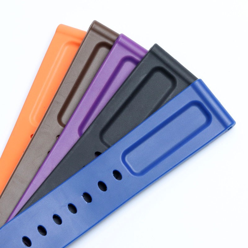 24mm Black Blue Red Orange Gray Purple Watch Band Silicone Rubber Watchband Fit For Panerai Strap Tools Pin Buckle Tools