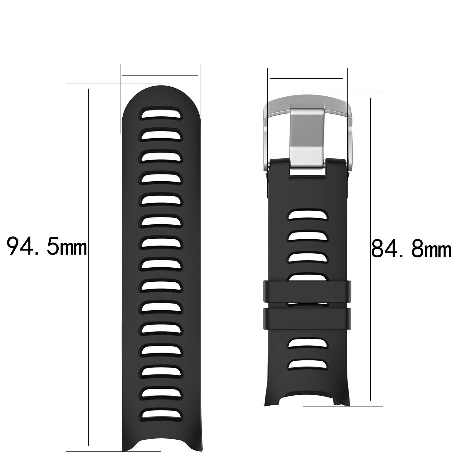 Compatible for Garmin Forerunner 610 Watch Band Soft Silicone Replacement Wristband Strap for Garmin Forerunner 610 Smartwatch