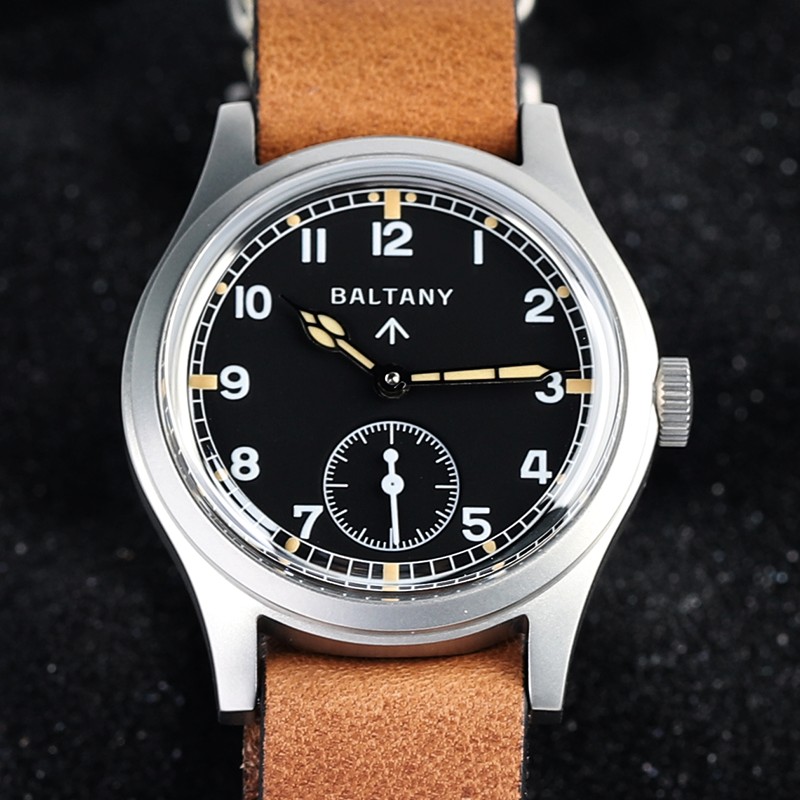 Baltany Dirty Dozen Watch Men 36mm Bubble Sapphire Sea Gull ST1701 Swiss Lumi Automatic Mechanical Vintage Military Wristwatches