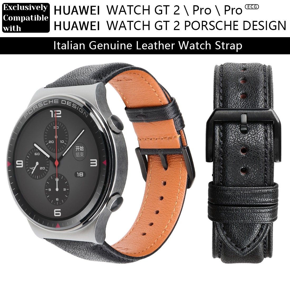 Hight Quality Watch Band Quick Release Soft Genuine Leather Strap for Huawei GT2 Pro ECG 22mm 20mm Mens Smartwatch Accessories