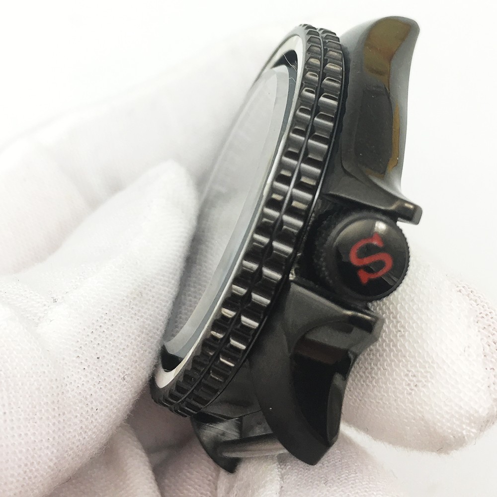 42mm sapphire glass case fits NH35A NH36A movement in black color