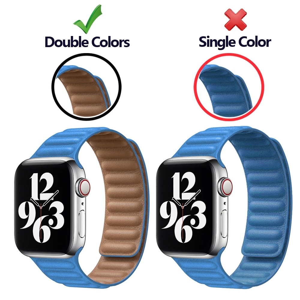 Strap for Apple Watch Band Leather Link Loop 44mm 40mm iWatch Series 7 6 SE 5 4 3 2 1 watchbands bracelet 42mm 38mm wristbands