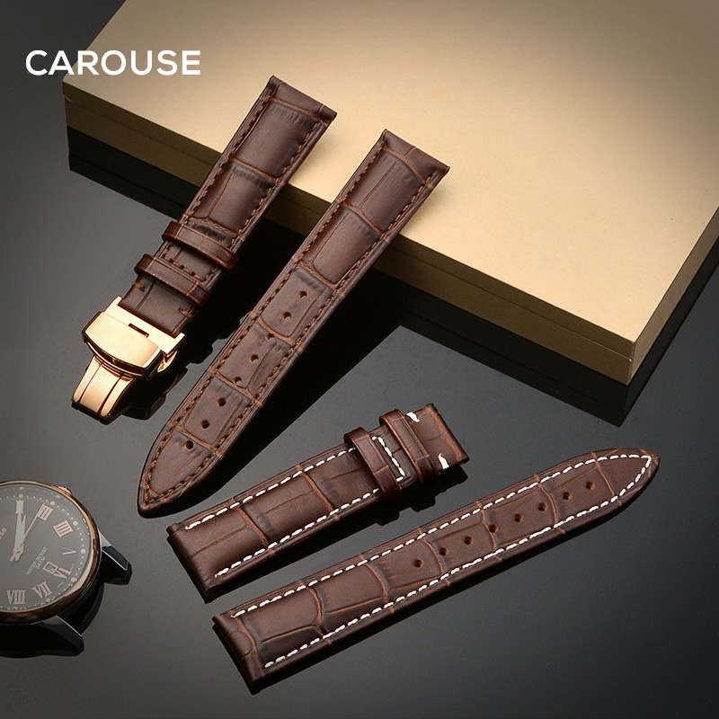 guzzle watchband 18mm 19mm 20mm 21mm 22mm 24mm calf leather strap butterfly buckle strap bracelet accessories wristbands