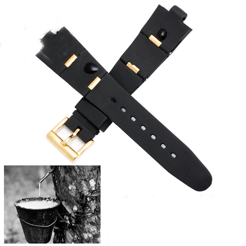 Silicone Watches Barselite Watch Accessories Band for bvlωdp42c14svdgmt Convex 8mm Rubber Strap Watch Men and Women 2 Types