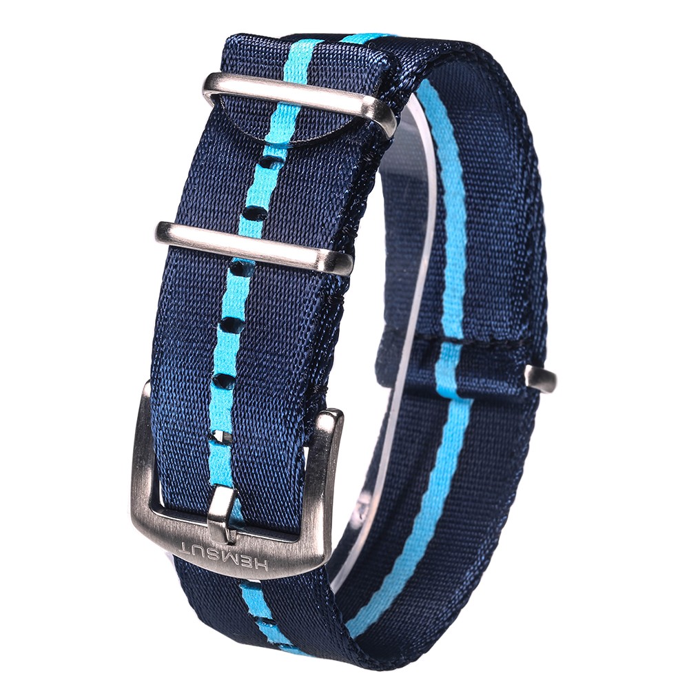 NATO watch strap blue nylon one piece replacement seat belt movement watch straps for man or woman 18mm 20mm 22mm 24mm