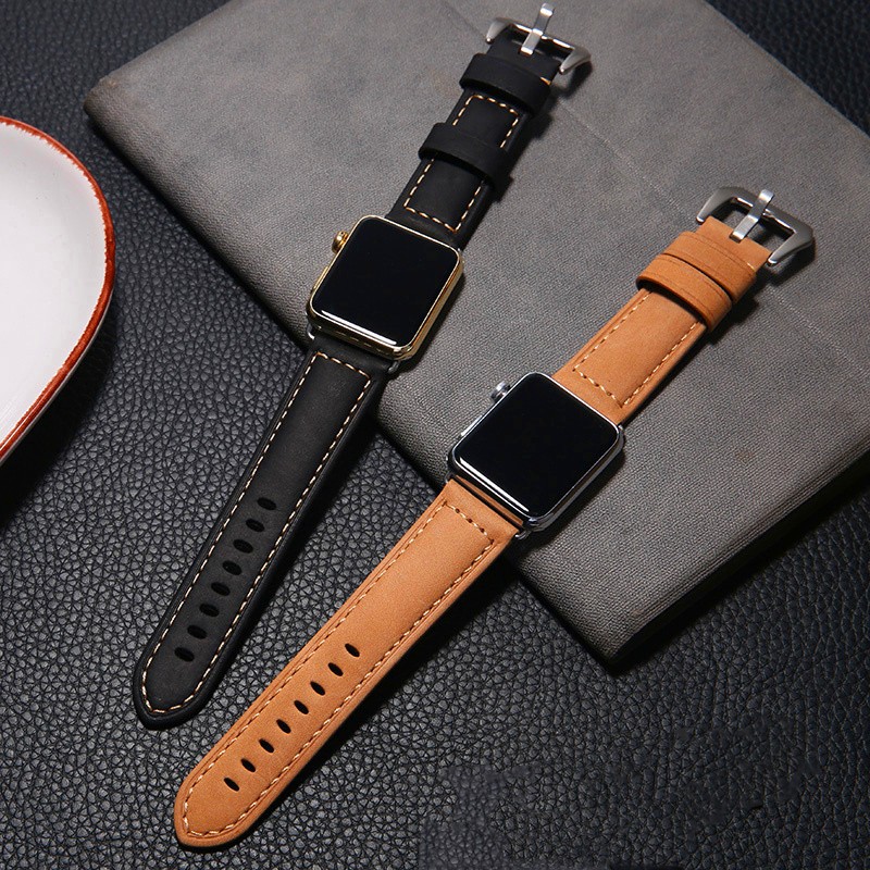 Genuine leather strap for apple watch band 44mm 40mm 38mm 42mm retro strap korea bracelet iwatch series 6 se 5 4 3 7 45mm 41mm