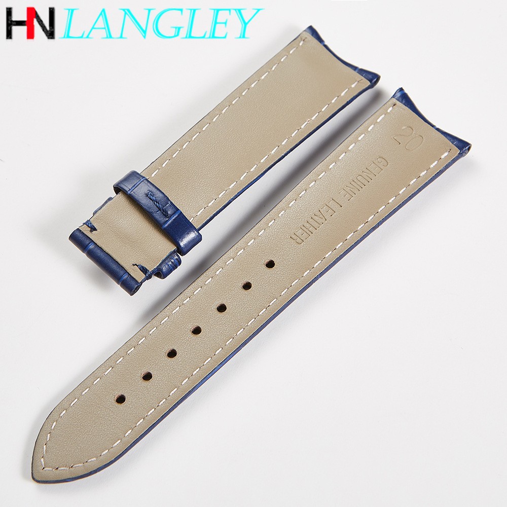 High Quality Geunine Leather Watch Band Straps Bracket End 19mm 20mm 21mm 22m Wristband Curved End Adapter Charm Watch Band