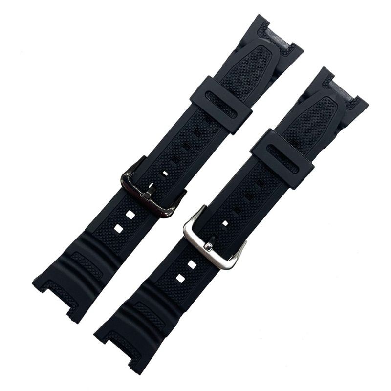 Replacement Watch Strap Silicone Stainless Steel Buckle Sport Breathable Wristband for C asio SGW-100 Series Samrt Watch