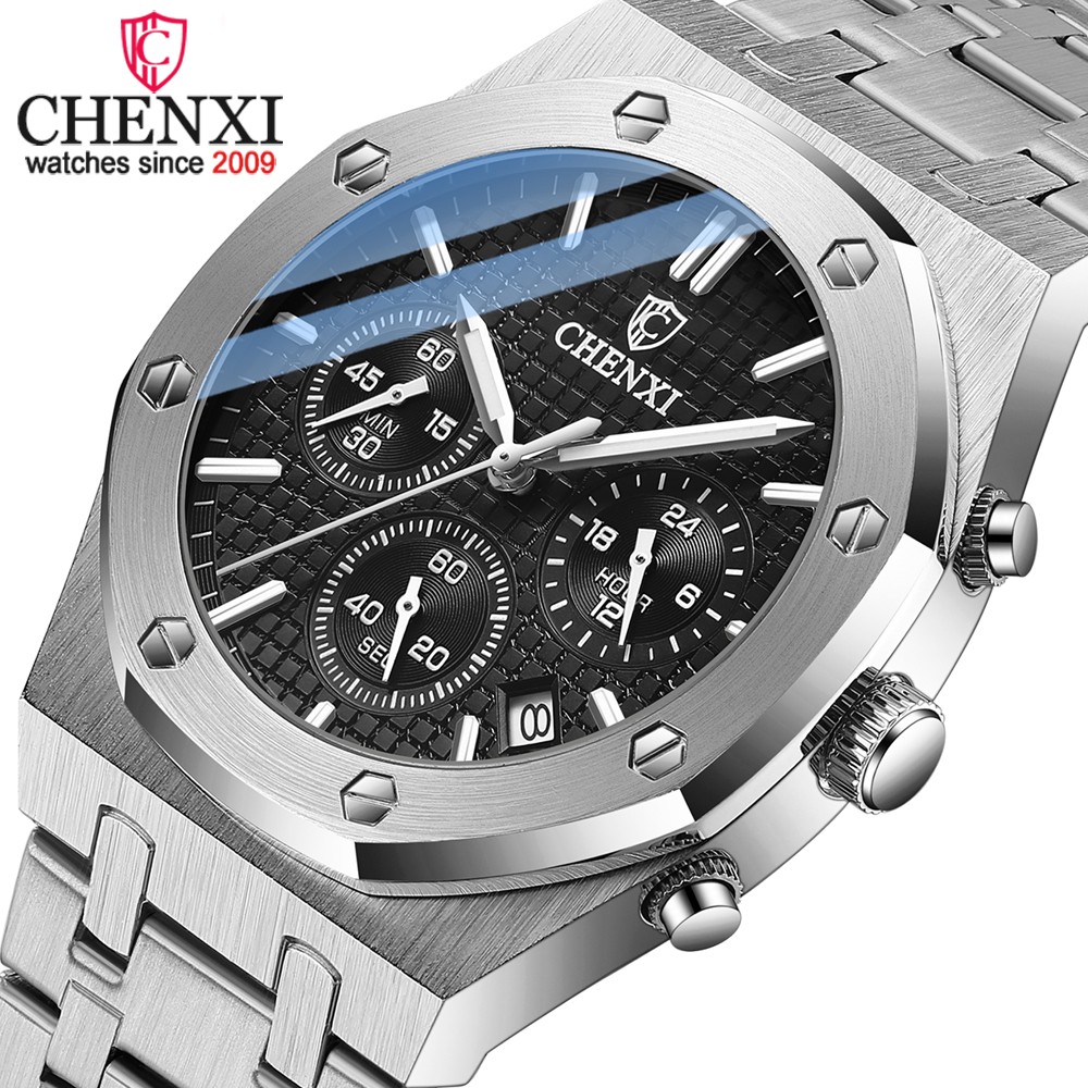 CHENXI Fashion Business Men Watches Top Brand Luxury Quartz Watch Men Stainless Steel Waterproof Wristwatch Relogio Masculino