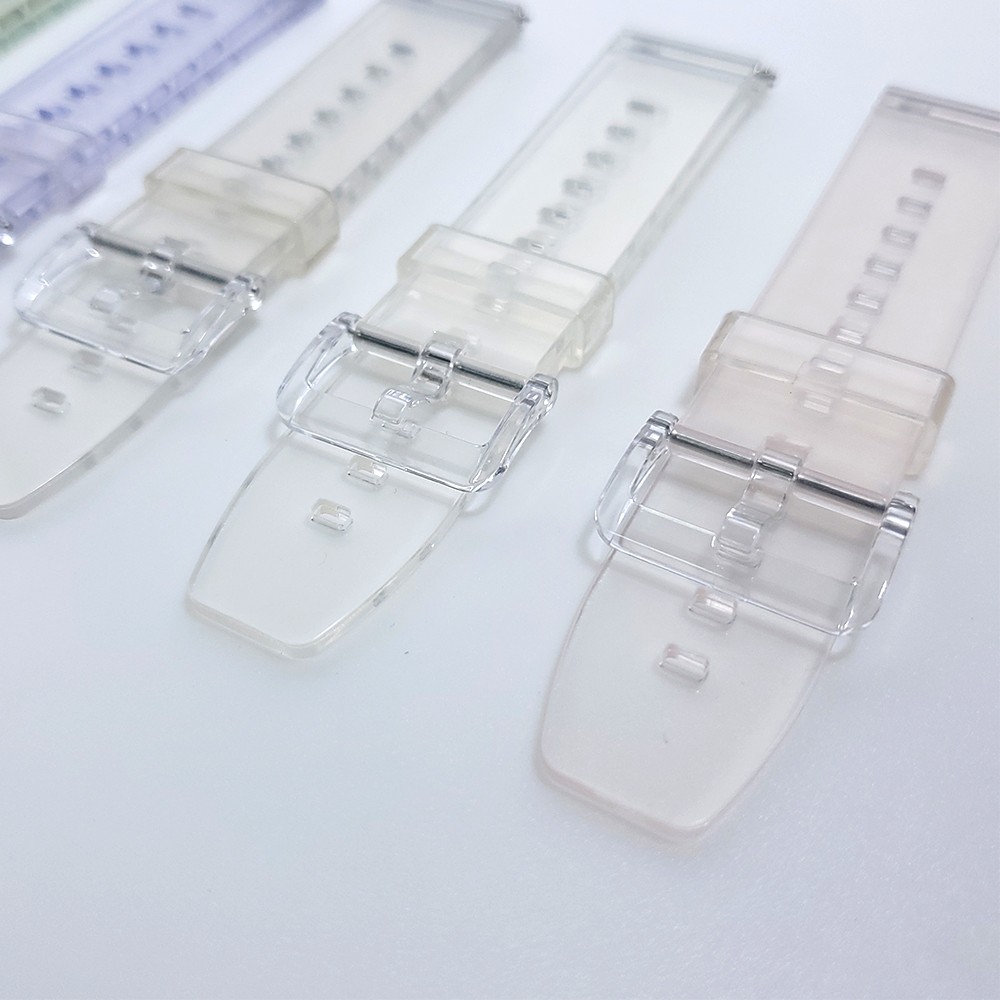 Transparent TPU Silicone Strap for Samsung Galaxy Watch 3 45mm 41mm/46mm 42mm/Active 2 44mm 40mm Band Changeable Color Bracelet