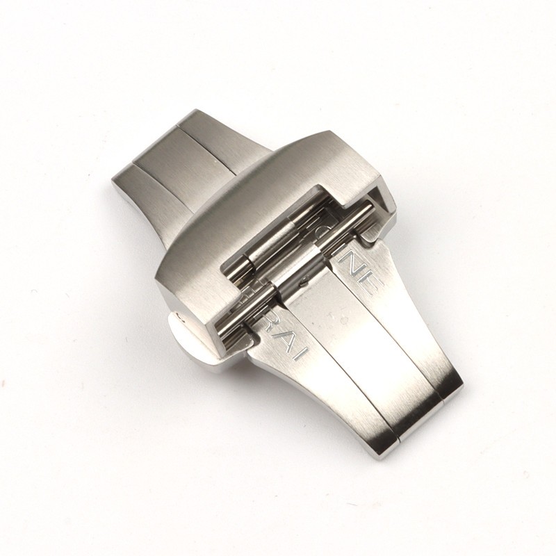 22mm Watch Accessories Stainless Steel Buckle Double Press Butterfly Buckle Suitable for Panerai Strap Folding Buckle Free Tools
