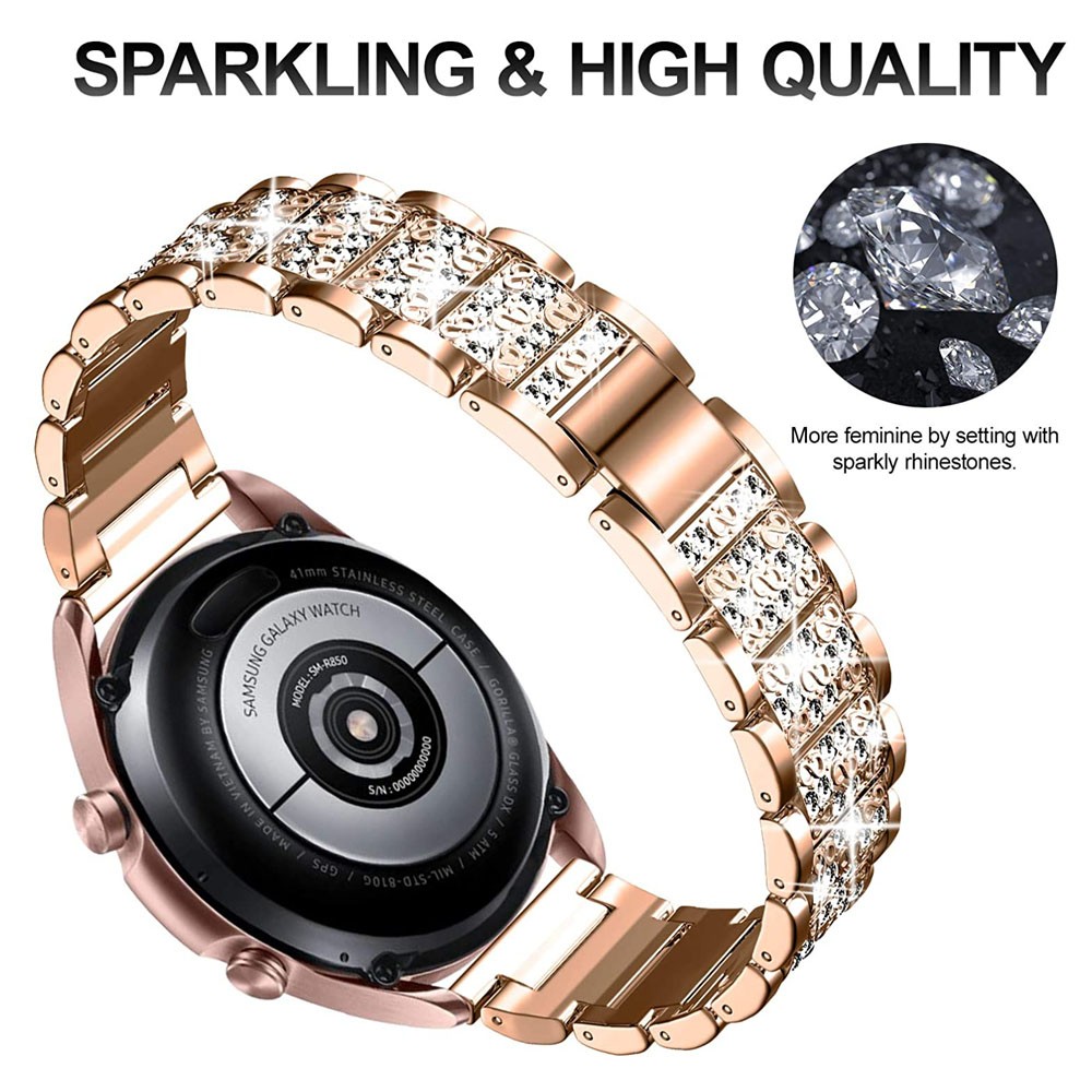 Bling Band for Galaxy Watch 3 4 45mm 41mm 42mm 46mm/Samsung Gear S2 S3 Classic Frontier/Active 2 40mm 44mm Women's Bracelet Strap