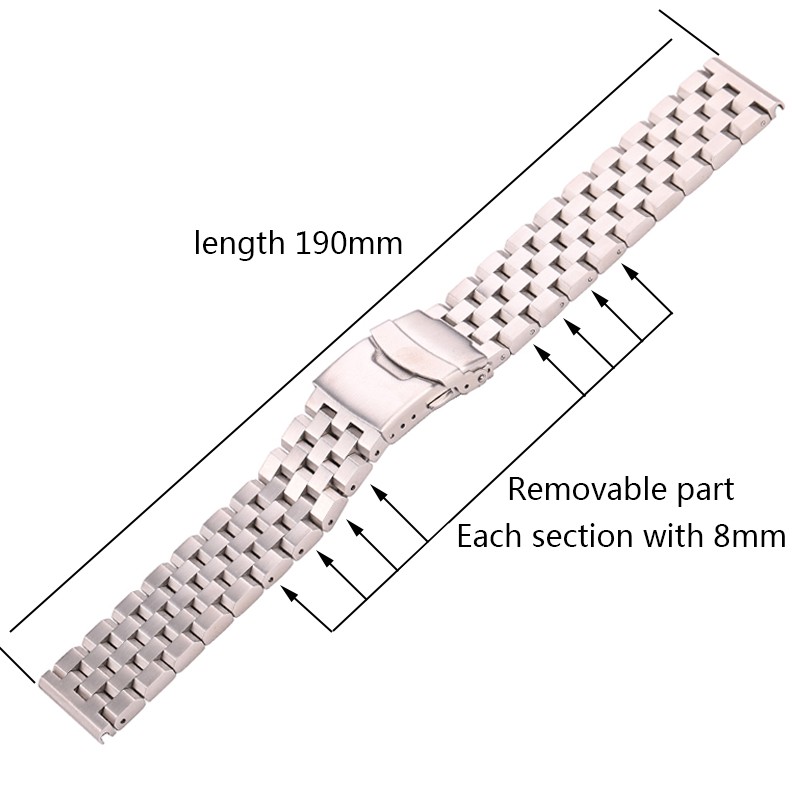 Stainless Steel Watch Strap Bracelet 18mm 20mm 22mm 24mm Women Men Solid Polished Metal Watch Band For Gear S3 Watch Accessories