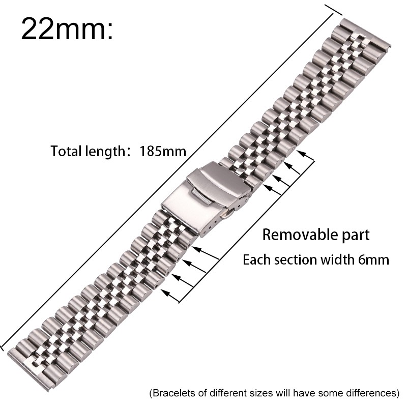 Stainless Steel Watchbands Women Men Bracelet 18mm 20mm 22mm 24mm Silver Straight End Watch Band Strap Watch Accessories