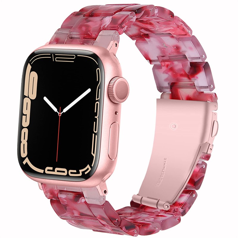 Resin strap for apple watch 7 band 41mm 45mm 44mm 40mm 42mm/38mm korea smartwatch ring bracelet for iwatch series 6 se 5 4 3 2