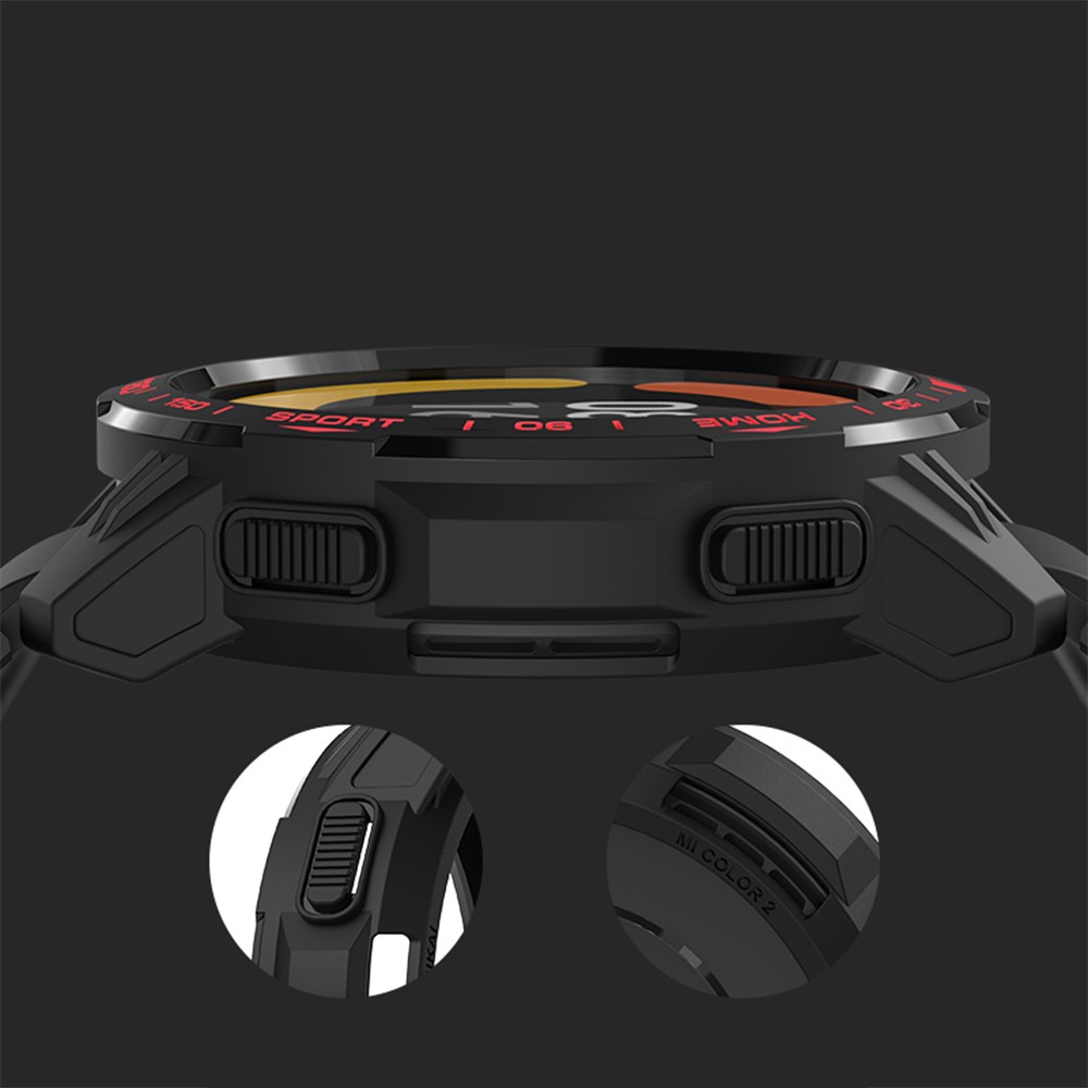 For Xiaomi Mi Watch Band 2 Case & Strap PU Strap Accessories Shock Absorbing Armor Cover Yinfish