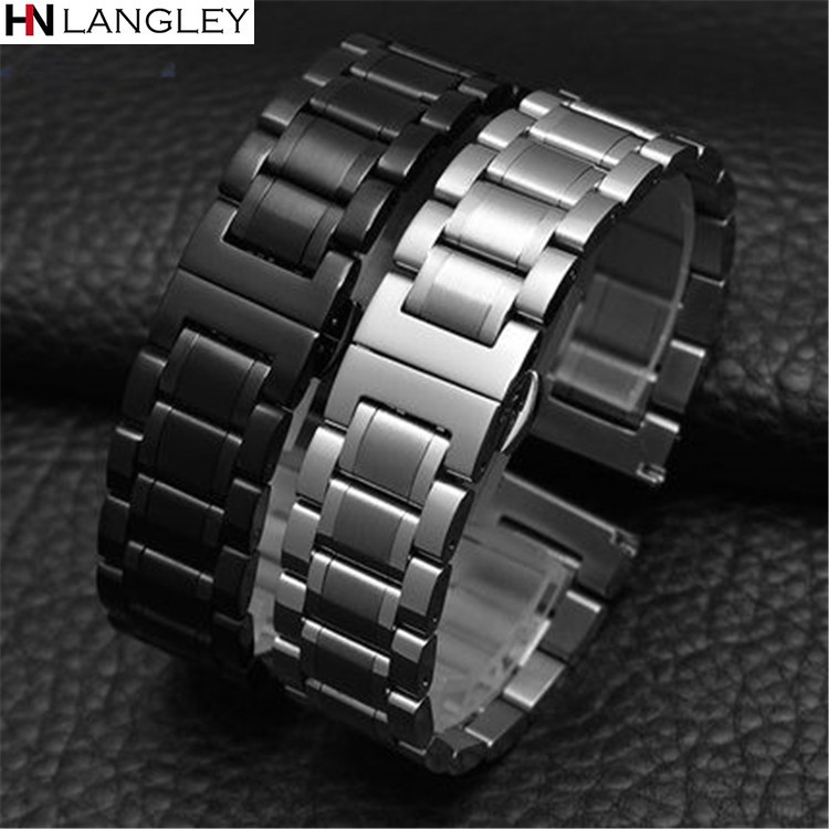 Watch Band Wristwatch Stainless Steel Metal Strap Wristband 14mm 16mm 17mm 18mm 19mm 20mm 21mm 22mm 23mm 24mm 26mm Width Size