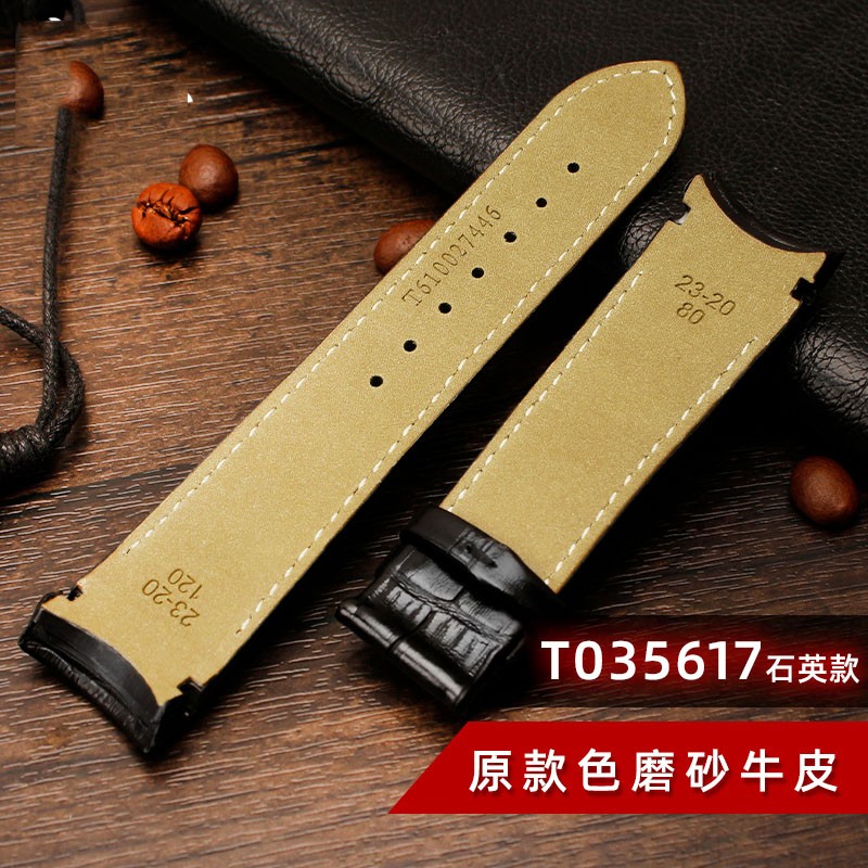 Genuine Calfskin Watchband Watch Band Strap For Tissot Couturier T035 T035617 627 T035439 Watch Band 22/23/24mm Brush Buckle