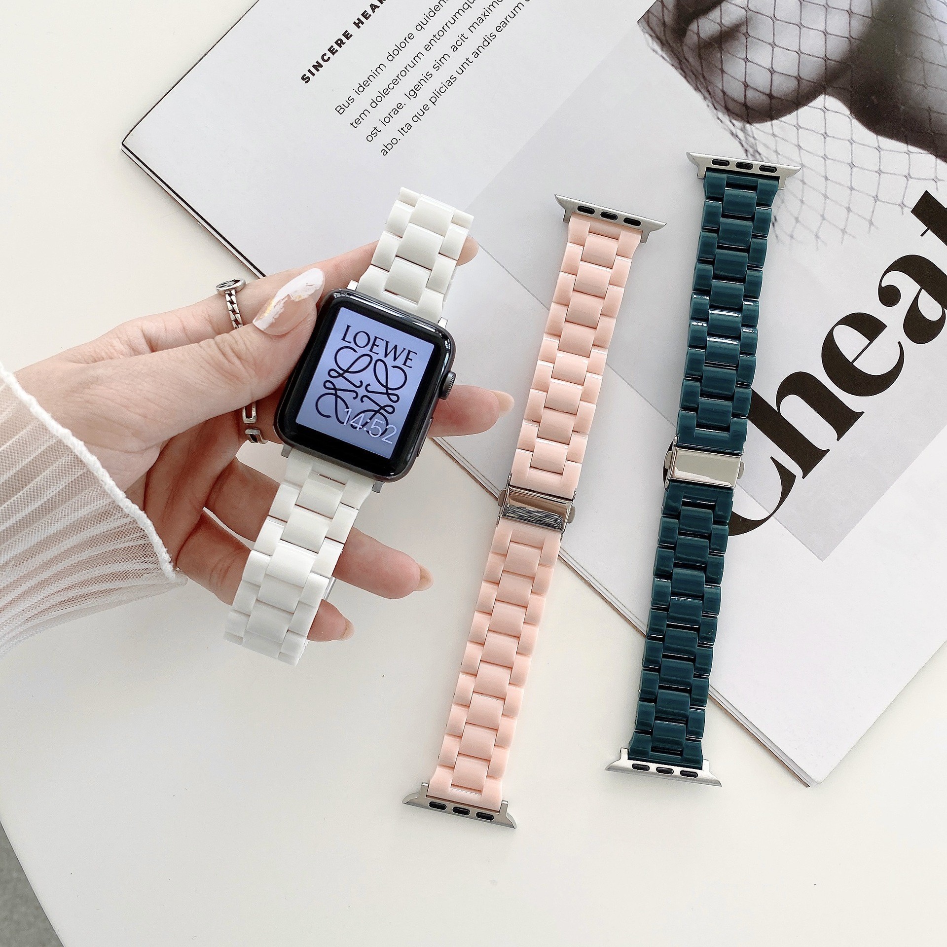 أحدث حزام ل سوار ساعة يد آبل سلسلة SE 7 6 5 4 3 ل Iwatch سوار 38 مللي متر 40 مللي متر 42 مللي متر 44 مللي متر مربط الساعة الاكسسوارات 41 مللي متر 45 مللي متر