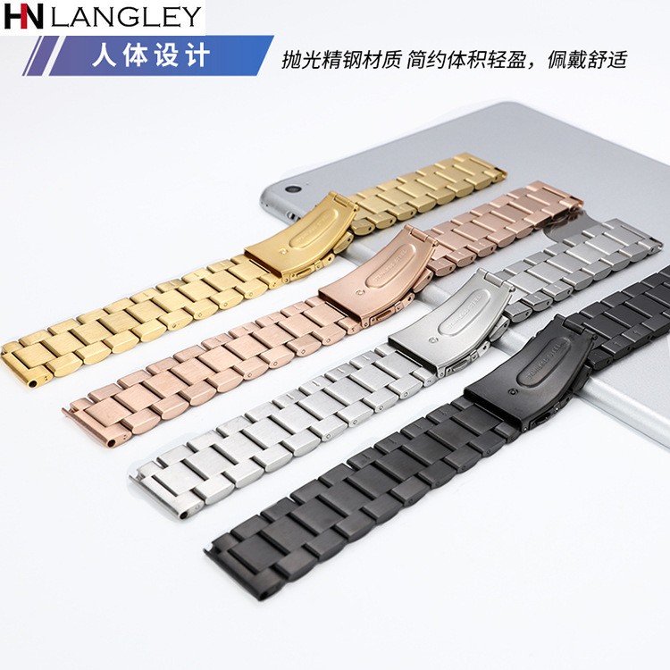 General stainless steel watch bands solid steel band 304 watches metal strap watch accessories 16mm 18mm 20mm 22mm 24mm dropshipping