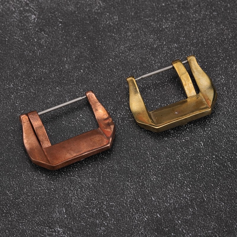 Handmade polished meteorite buckle, 20 22 24 mm bronze copper color, pure copper watch accessories buckle