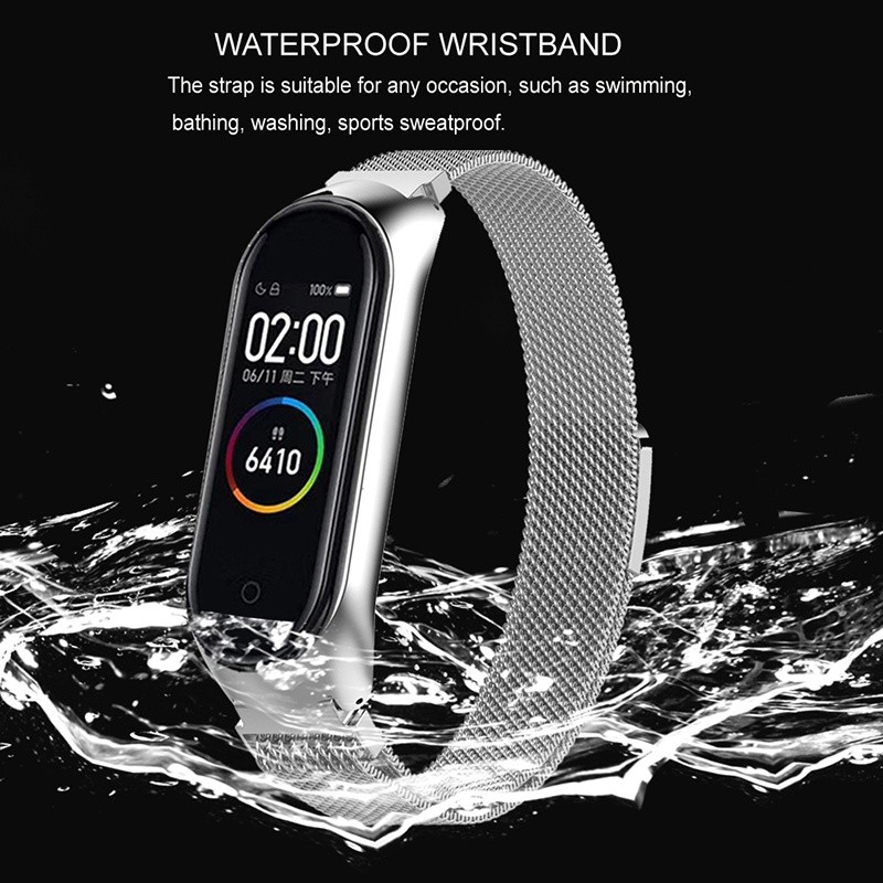 Replacement Strap for Xiaomi Mi Band 3 4 Wrist Bracelet Stainless Steel Magnetic Watchband for Miband 5 6 Strap Wristband