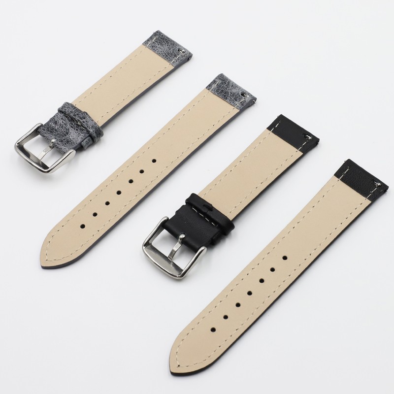 High Quality Retro Watch Strap Band 18mm 20mm 22mm 24mm Leather Watchbands Gray Black Brown Blue For Men Watch Accessories