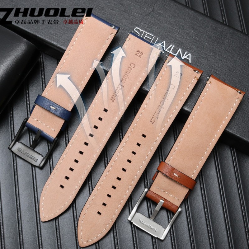 High quality carbon fiber texture watchband for omg 600 Tudor ROX wristband 22mm genuine leather straps