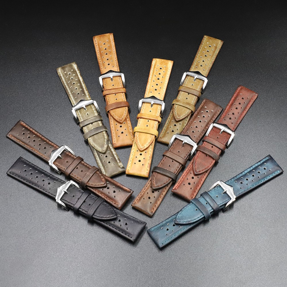 Onthelevel 18mm 20mm 22mm 24mm Genuine Leather Watch Strap Bands Black Blue Brown Multicolor High Quality Men's Watch Band