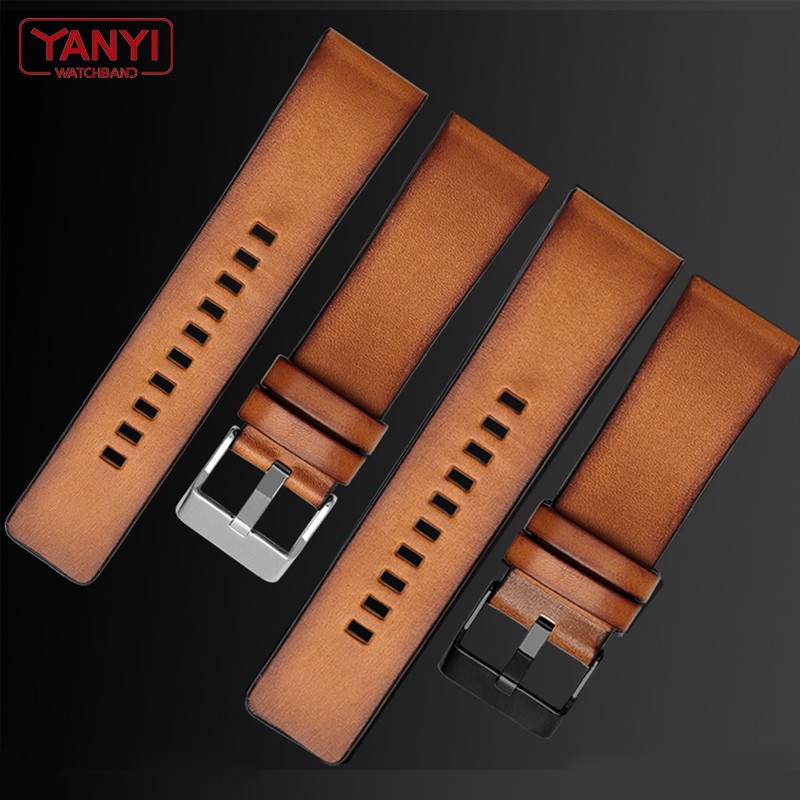 Genuine leather bracelet for diesel DZ7406 DZ7408 DZ4476 DZ4343 watch strap brown watchband 22mm 24 26mm retro wrist band