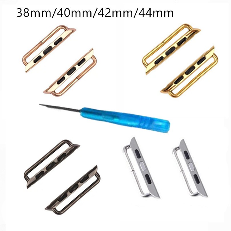 10pcs/lot Stainless Steel Watchband Adapter 1:1 For Apple Watch Band 38/40 41 42 45 44mm Chain 2 3 4 5 6 7 Connector Accessories