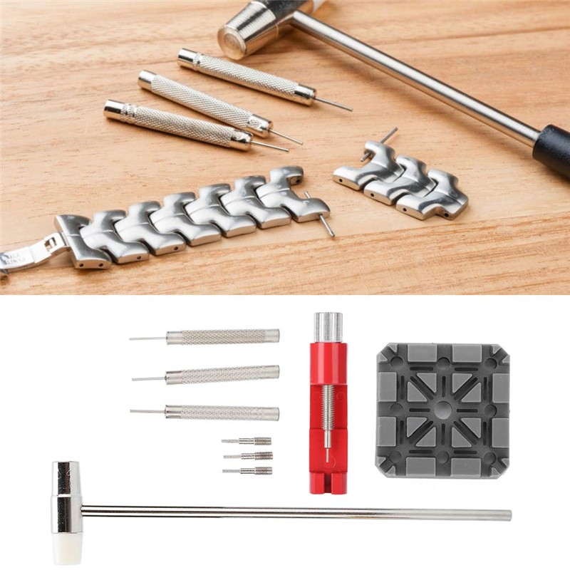 10pcs/set Watch Repair Tool Set Strap Connect Strap Prong Bracelet Chain Pin Remover Adjuster Tool Kit for Professional Watches