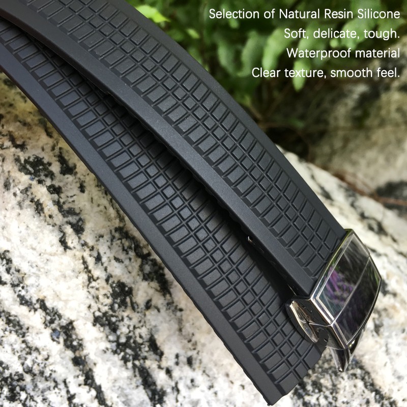 21mm Curved End Pins Metal Watches Silicone Rubber Band Fit For Patek PP Philip Pioneer Sailor 5167A Black Brown Green Blue Soft Strap