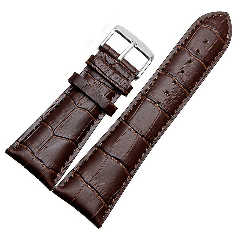 Watch Strap 23mm 24mm 26mm 28mm Big Width Black Brown Mens Crocodile Genuine Leather Watch Strap Band Bracelets Free Shipping