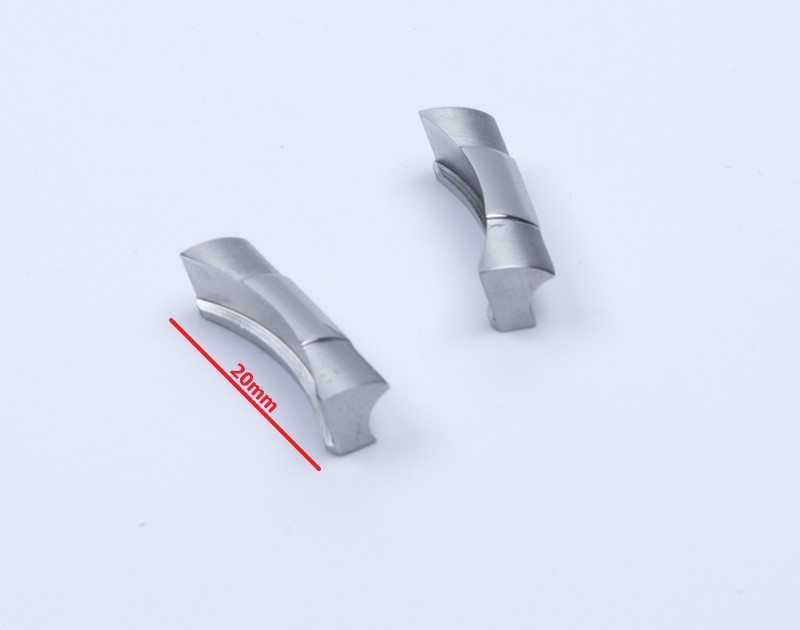 2pcs 20mm Shiny Silver Curved Link End Endlink Only For Role Strap For Submarines Watch Band Rubber Leather Watchband Tools