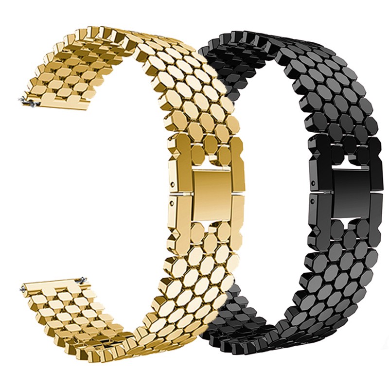 22mm Luxury Gold Stainless Steel Watch Band For Samsung Galaxy 46mm Gear S3 Band Galaxy Watch 3 45mm Link Bracelet For GT2 Strap