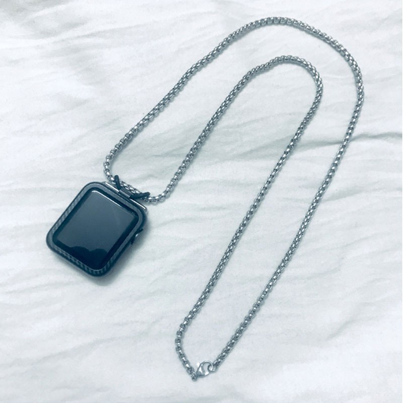 Metal Necklace Pendant For Apple Watch 45mm 44mm 42mm 38mm 41mm Replacement Strap Compatible For iWatch Series 7 6 5 4 3 2 1 SE